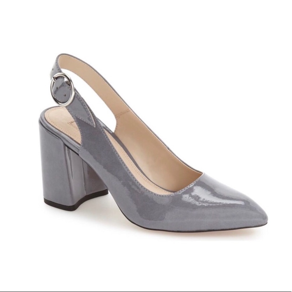 Topshop Graduate Pointy Toe Slingback Grey Pump